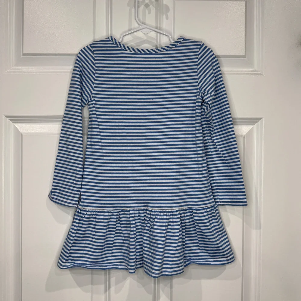 Vineyard Vines Kids Blue White‎ Striped Whale Applique Dress Size 4T
